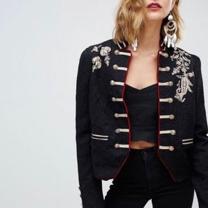 Free People Marching Band Embroidered Jacket